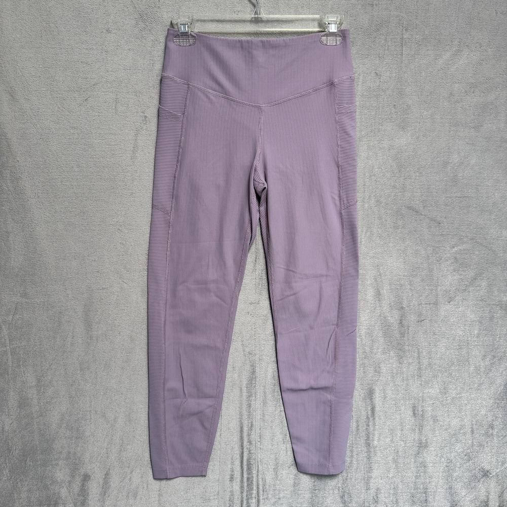 Old Navy Active Powersoft Leggings Womens Medium Purple High Rise Ankle Pockets